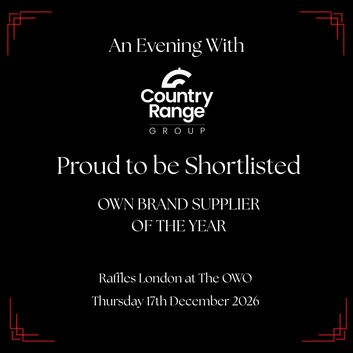 🏆 Country Range Group Supplier Awards Shortlist